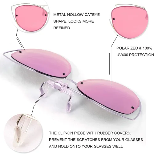 Vista 7 de FEISEDY Gafas de sol polarizadas con clip de ojo de gato con función abatible para gafas B2670