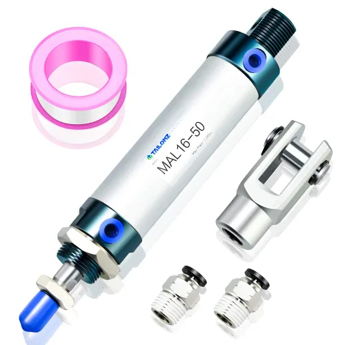 Vista 11 de TAILONZ PNEUMATIC Cilindro de Aire de 16mm Orificio 25mm Carrera de Doble Acción con Conector Y y 2 Piezas de Conexión de 6mm MAL16x25