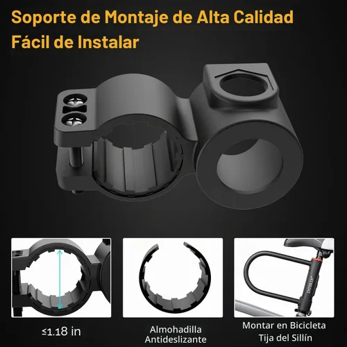 Vista 5 de Bike U Lock Heavy Duty Bike Lock Bicycle Lock, 16mm U Lock and 3ft / 5ft / 6ft Length Security Cable with Sturdy Mounting Bracket for Bicycle