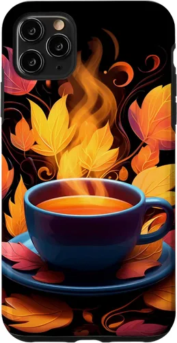 Vista 13 de iPhone 16 Coffee Autumn Leaves Fall Season Caffeine Thanksgiving Case