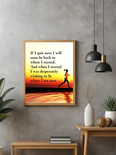 Vista 7 de Arte de pared motivacional If I Quit Now - Arte de pared con citas modernas de fitness y ejercicio, arte de pared para gimnasio, hogar, estudio
