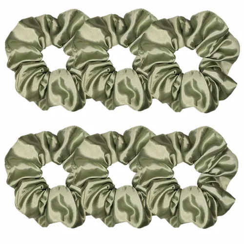 Vista 25 de 6 coleteros de seda satinada – Ligas suaves para el cabello, bandas para el cabello de moda, lazos, pulseras elásticas y soportes para cola