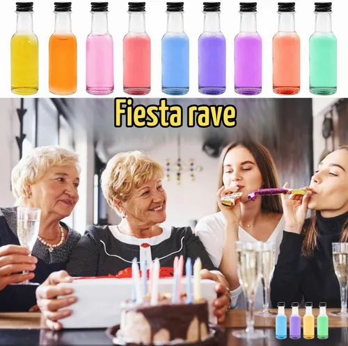 Vista 5 de Paquete de 50 mini botellas de licor de 1 onza vacías con 20 embudos