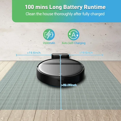 Vista 7 de Kilgone Robot aspirador para pelo de mascotas, 2 en 1 con succión sin enredos y evita 3D inteligente, aplicación/Wi-Fi/Alexa, ultra delgado