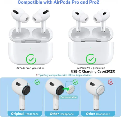 Vista 3 de [12 piezas S/M/L] Serizalela - Almohadillas de repuesto para AirPods Pro/AirPods Pro 2 de silicona con caja de almacenamiento portátil