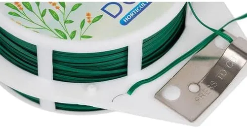 Vista 6 de Lazos giratorios de 328 pies (328.1 ft) para plantas con cortador, cable de amarre de alambre para jardinería, oficina, hogar, cuerda fija