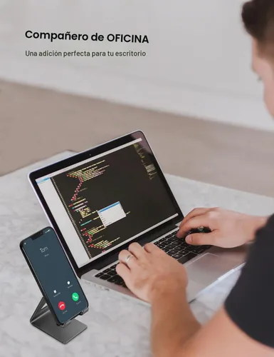 Vista 6 de Aoviho Soporte de teléfono celular para escritorio, soporte de teléfono de Negro