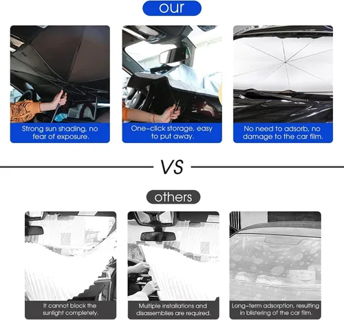 Vista 6 de for Chevrolet Cruze 2016-2019,Car Windscreen Sunshade,Front Window UV UmbrellaHeat-Insulating Foldable Parasol