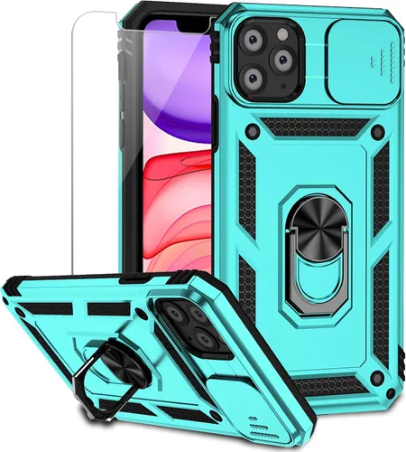 Vista 11 de Funda para iPhone 11 Pro Max con cubierta para lente de cámara, protector de pantalla HD, protección contra caídas de grado militar, soporte