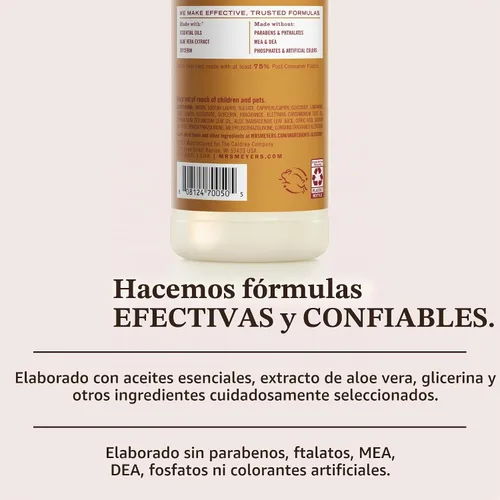 Vista 5 de Mrs. Meyer's - Detergente líquido para platos, aroma a sidra de manzana, paquete de 3 unidades, 16 oz