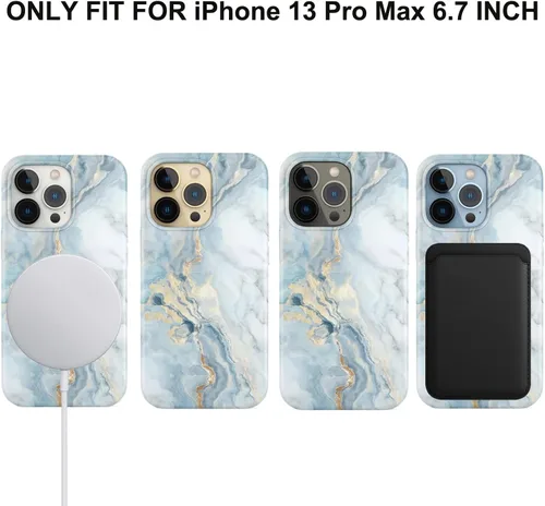 Vista 2 de Funda magnética para iPhone 13 Pro Max de 6.7 pulgadas, compatible con carga MagSafe, TPU suave, delgada, a prueba de golpes, bonita funda