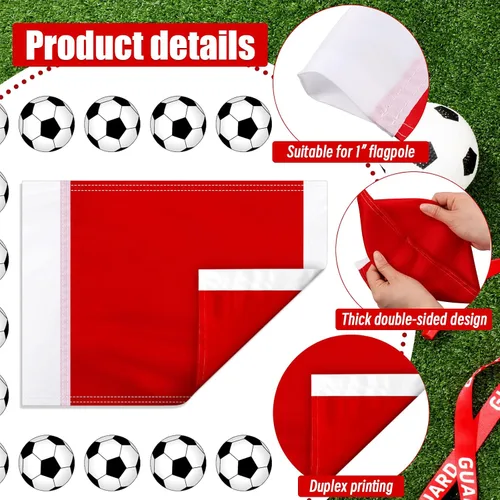 Vista 4 de Mepase Banderas de fútbol de repuesto, 4 unidades, banderas de esquina de fútbol rojo, equipo de fútbol de árbitro para pista de fútbol, voleibol