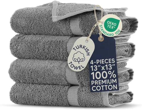 Vista 38 de Towel Bazaar Juego de toallas de 8 piezas, 100% algodón turco, color negro