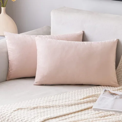 Vista 52 de EMEMA - Paquete de 2 fundas de almohada de terciopelo decorativas, fundas de cojín cuadradas suaves y sólidas para sofá, dormitorio, silla, Verde