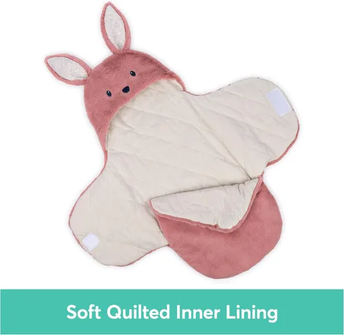 Vista 5 de GUND Baby Oh So Snuggly Bunny Manta Envolvente, Manta Envolvente de Felpa con Capucha para Bebé para Recién Nacidos, Rosa/Crema, 26 pulgadas