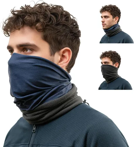 Vista 10 de Polaina de cuello de invierno, máscara de esquí, media pasamontañas, máscara facial para actividades de clima frío