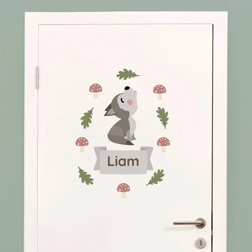 Vista 24 de Calcomanías de puerta personalizadas para habitación de niños, calcomanías de pared con nombre personalizado para decoración de habitación de bebés