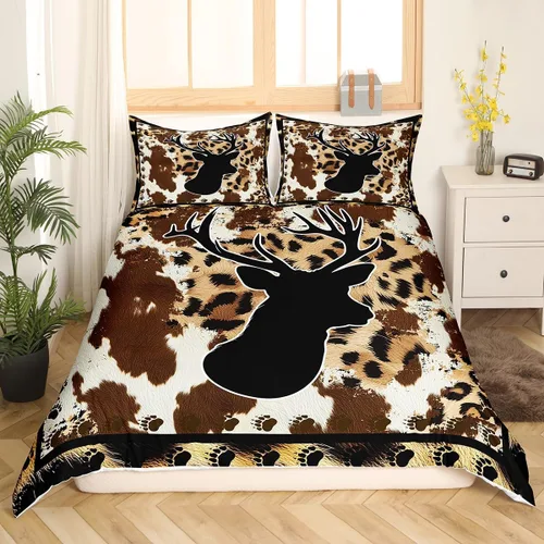 Vista 35 de Juego de funda de edredón de oso para niños, juego de ropa de cama de animales salvajes para niños, naturaleza, vida silvestre, oso, pájaro, juego