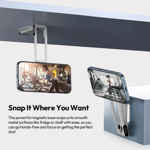 Vista 3 de ULANZI MA38 - Trípode magnético para teléfono para iPhone, mini trípode portátil para Magsafe con tornillo de doble cara de 1/4 pulgadas, gancho