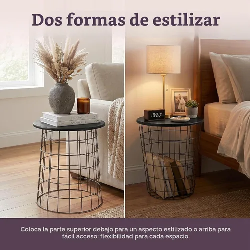 Vista 4 de Lavish Home Mesas auxiliares redondas - Juego de 2 mesas anidadas