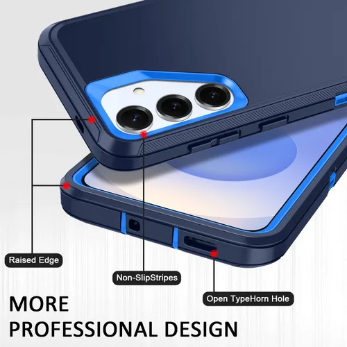 Vista 4 de Funda para Samsung Galaxy S25 Plus/S24 Plus [a prueba de golpes] [3 capas] [grado militar] protección de cuerpo completo, resistente y resistente