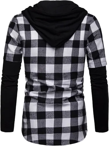 Vista 3 de Mens Summer Hoodie Casual Baggy Long Sleeve Tops with Hood Regular Fit Print Graphic Athletic Pullover