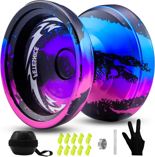 Vista 12 de FETESNICE Yoyo FS23 Yoyo profesional sensible para niños de 8 a 12 años, yoyo que no responde para adultos, truco de metal de doble función