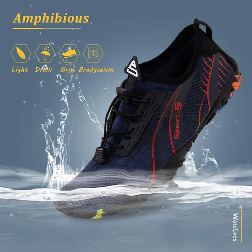 Vista 2 de WateLves - Zapatos de agua para hombres y mujeres, para natación, playa, piscina, surfear, hacer yoga o aeróbico acuático, calcetines para el agua