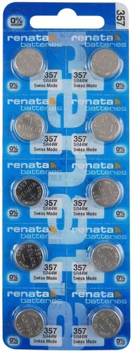Vista 9 de Renata 357 SR44W Baterías – 1.55 V Óxido de Plata 357 Batería de reloj (2 unidades)