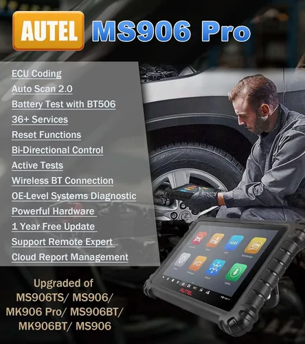 Vista 2 de Autel MaxiSYS MS906 Pro V2.0 2026 escáner automotriz profesional, igual que MS906 MAX, hasta MS906BT MS908 MK908, pruebas bidireccionales 3K+