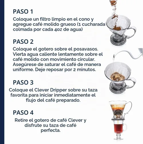 Vista 7 de Gotero de café Clever y filtros, grande 18 oz, diseño clásico original, plástico libre de BPA seguro, cafetera de goteo, cafetera de goteo por