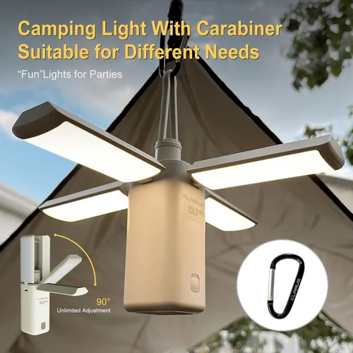 Vista 4 de KLARUS CL2 Rechargeable Camping Lantern, 750LM 7 Light Modes Waterproof Foldable Tent Light with Power Supply for Emergency, Camping, Beach, Travel