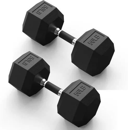 Vista 23 de Hex Dumbbell Set 2.5-100lb, Rubber Grip Dumbbells, Home Gym Complete & Durable Cast Iron Core Odorless Antiroll Hex Shape Ergonomic Versatile Home