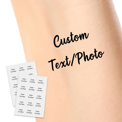 Vista 12 de YESCUSTOM Tatuajes temporales personalizados con foto, tatuaje facial personalizado con logotipo para adultos, parejas, mujeres, hombres, tatuajes
