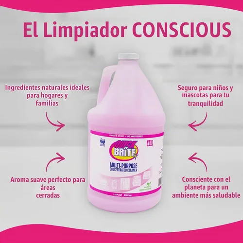 Vista 6 de Quick 'n Brite Limpiador líquido, verdadero limpiador multiusos, concentrado de limpieza de 128 onzas