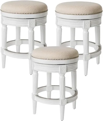 Vista 18 de Maven Lane Pullman Taburete de mostrador sin espalda, blanco, 26 pulgadas blanco (alabaster white)