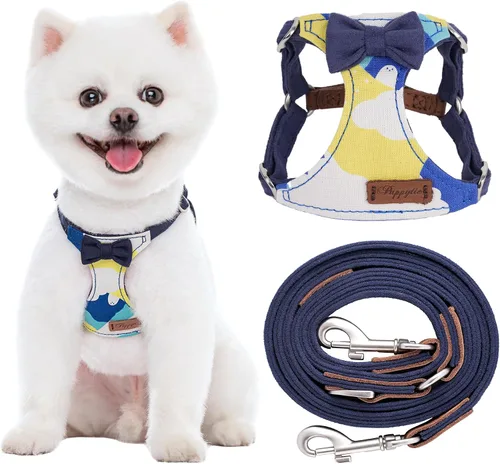Vista 12 de Arnés sin tirones Puppytie para perro, con correa multifunción, pechera suave y ajustable para mascota, no ahorca, chaleco a prueba de escape, cielo