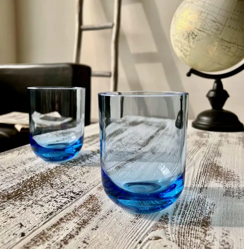 Vista 2 de KLIFA - WASCO- Juego de 6 vasos acrílicos de 13 onzas, sin BPA, vasos de plástico, aptos para lavavajillas, color azul