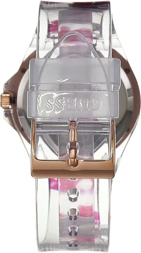 Vista 2 de GUESS Reloj de cuarzo de policarbonato para mujer modelo GW0239L1 RosaPúrpuraBlancoDorado Uno Reloj de cuarzo