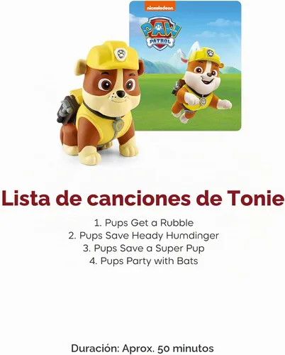 Vista 5 de Tonies Rubble Figura de Juguete de Audio de PAW Patrol