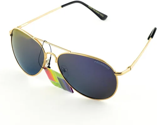 Vista 2 de Goson UV400 Color Espejo Metal Aviator Polarizado 2.441 in Gafas de sol