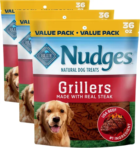 Vista 17 de Blue Buffalo Nudges Grillers - Golosinas naturales para perros, carne de res, 16 onzas