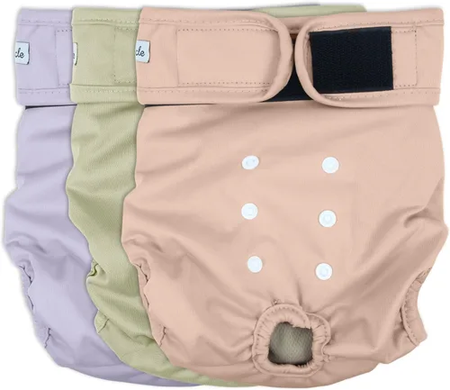 Vista 17 de Pañales para perras hembra, pañales reutilizables para perritos en celo, altamente absorbentes para la incontinencia de mascotas, con broches