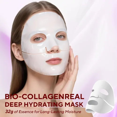 Vista 2 de Mascarilla profunda de bio-colágeno, paquete de 8 mascarillas hidratantes para todo tipo de piel, mascarilla facial hidratante original de colágeno
