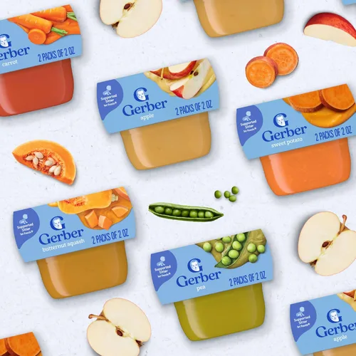 Vista 9 de Gerber Banana Puree - Alimento para bebés, 4 onzas líquidas