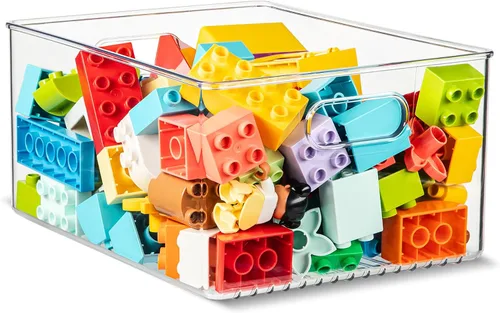 Vista 21 de Contenedor de plástico transparente para almacenamiento de alimentos con asas para organizar cocina, despensa, refrigerador, congelador, despensa