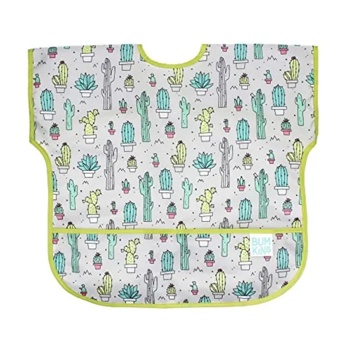 Vista 14 de Bumkins - Babero de manga corta para niña o niño, para niños pequeños de 1 a 3 años, tamaño grande, esencial imprescindible para niños pequeños