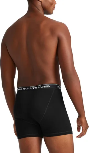 Vista 3 de POLO RALPH LAUREN Calzoncillos tipo bóxer de algodón de ajuste clásico para hombre, calzoncillos tipo bóxer de pierna larga, paquete de 3