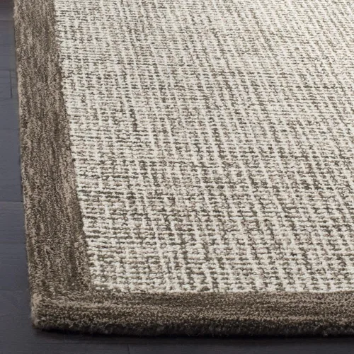 Vista 3 de SAFAVIEH Abstract Collection - Alfombra decorativa, 2 x 3 pies, marrón y marfil, lana hecha a mano, ideal para zonas de alto tráfico en entrada