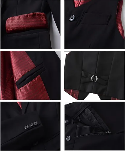 Vista 6 de Trajes de esmoquin para niños, conjunto de traje de boda formal para niño pequeño
